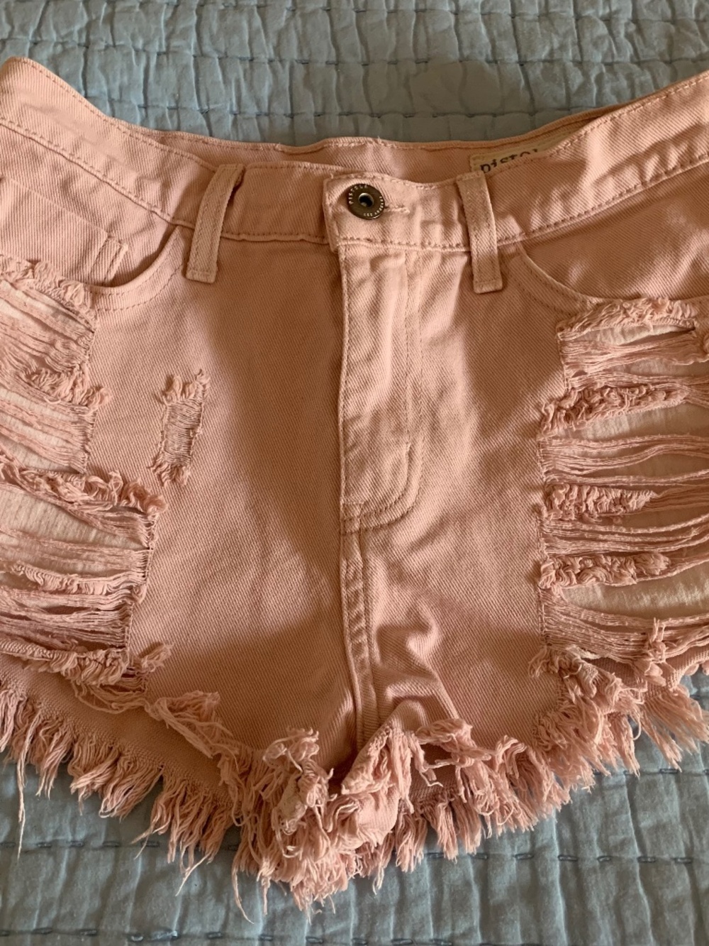Pistola 100% Cotton Pink Denim Shorts Distressed | 26